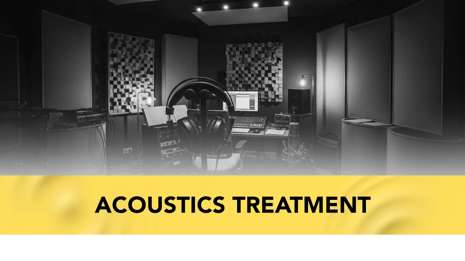 Studio control room after acoustic treatment